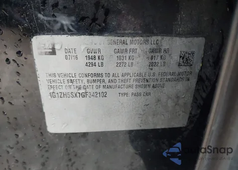 2016 Chevrolet Malibu Premier из США, поврежденный, VIN 1G1ZH5SX7GF342102